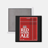 Rotes Horn-Ale-Etikett Magnet (Vorderseite/Rückseite)