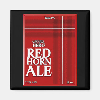 Rotes Horn-Ale-Etikett Magnet