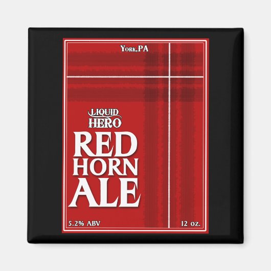 Rotes Horn-Ale-Etikett Magnet (Vorne)
