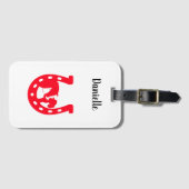 Rotes Horseshoe Mädchen und Pferde Gepäckanhänger (Vorderseite (Horizontal))