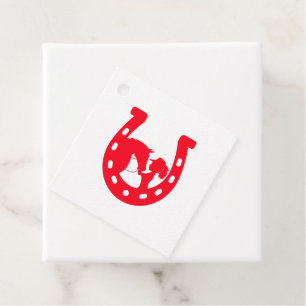Rotes Horseshoe Mädchen und Pferde Geschenkanhänger
