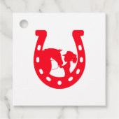 Rotes Horseshoe Mädchen und Pferde Geschenkanhänger (Vorderseite)