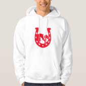 Rotes Horseshoe Mädchen und Pferde Hoodie (Vorderseite)