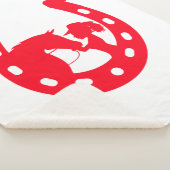 Rotes Horseshoe Mädchen und Pferde Sherpadecke (3/4)
