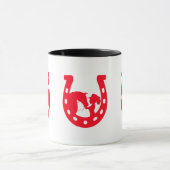 Rotes Horseshoe Mädchen und Pferde Tasse (Zentrum)