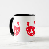 Rotes Horseshoe Mädchen und Pferde Tasse (Vorderseite Links)