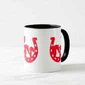 Rotes Horseshoe Mädchen und Pferde Tasse (VorderseiteRechts)