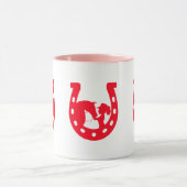 Rotes Horseshoe Mädchen und Pferde Tasse (Zentrum)