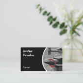 Rotes Hufeisen gehämmert auf einen Amboss Visitenkarte (Stehend Vorderseite)