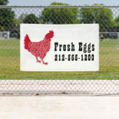 Rotes Hühnchen Frische Eier Außenbereich Banner (Insitu)