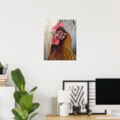 Rotes Hühnerhennen-Foto Poster (Heimbüro)
