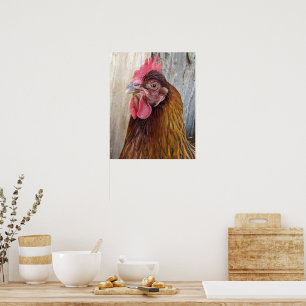 Rotes Hühnerhennen-Foto Poster