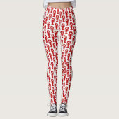Rotes Hummer-Muster Leggings (Vorderseite)