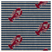 Rotes Hummer-nautischmonogramm-blauer weißer Stoff (Nahaufnahme)