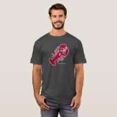 Rotes Hummer-nautischmonogramm-blauer weißer T-Shirt (Vorne ganz)