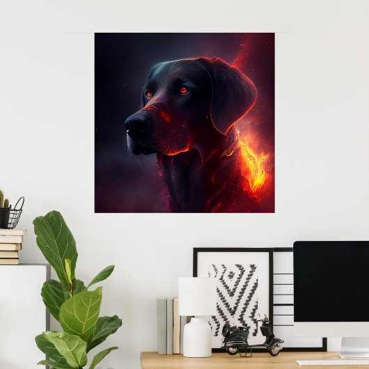 Rotes Hundeposter Poster (Heimbüro)