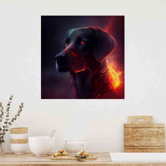 Rotes Hundeposter Poster (Küche)