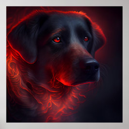 Rotes Hundeposter Poster
