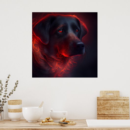 Rotes Hundeposter Poster (Küche)