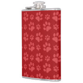 Rotes Hundetatzen-Druckmuster Flachmann (Links)