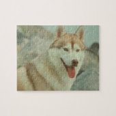 Rotes Husky-Hundepuzzlespiel Puzzle (Horizontal)