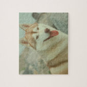 Rotes Husky-Hundepuzzlespiel Puzzle (Vertikal)