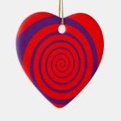 rotes hypnotisches Spiralbild Keramikornament (Rechts)