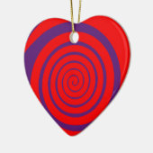 rotes hypnotisches Spiralbild Keramikornament (Links)