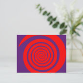 rotes hypnotisches Spiralbild Postkarte (Stehend Vorderseite)