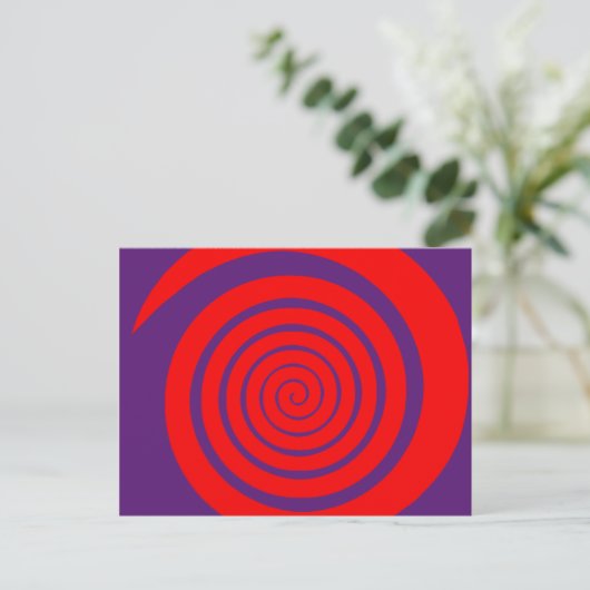 rotes hypnotisches Spiralbild Postkarte (Stehend Vorderseite)
