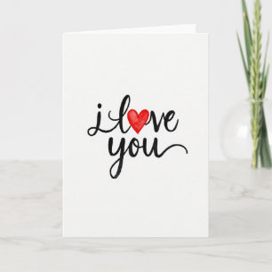 Rotes Ich-liebe-dich-Herz-Script-Karte Karte
