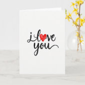 Rotes Ich-liebe-dich-Herz-Script-Karte Karte (Gelbe Blume)