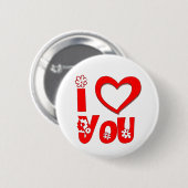 Rotes Ich liebe dich minimalistischer Herzbutton Button (Vorne & Hinten)