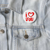 Rotes Ich liebe dich minimalistischer Herzbutton Button (Beispiel)