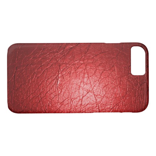 Rotes Imitat Leather Case-Mate iPhone Hülle (Rückseite (Horizontal))