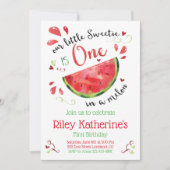 Rotes in einem Melon 1. Geburtstag Einladung (Vorderseite)