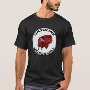 Rotes Indian Benzin Vintage-Schild. Kristall-Versi T-Shirt