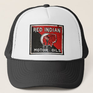 Rotes indisches Motorenölzeichen verrostete vers. Truckerkappe