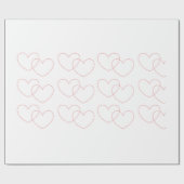 Rotes ineinander greifenherz-Packpapier Geschenkpapier (Flach)