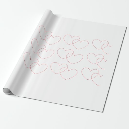 Rotes ineinander greifenherz-Packpapier Geschenkpapier (Ungerollt)