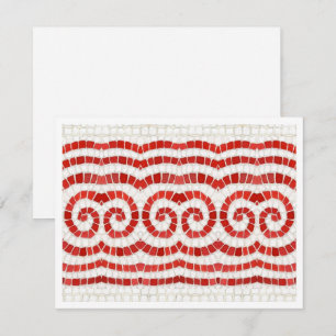 ROTES IONISCHES MOSAIK 10,8x14 Flachkarte Feiertagskarte