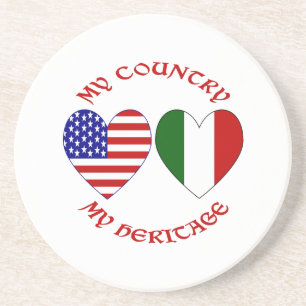 Rotes Italien USA Country-Erbe Getränkeuntersetzer