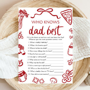 Rotes Italienisches Baby Shower Spiel - Wer kennt Einladung