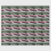 Rotes Jaguar E Type Cabriolet Geschenkpapier (Flach)