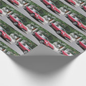 Rotes Jaguar E Type Cabriolet Geschenkpapier (Ecke)