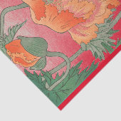 ROTES JAPANISCHES MOHNBLUMEN-DRUCK Seidenpapier (Ausschnitt)