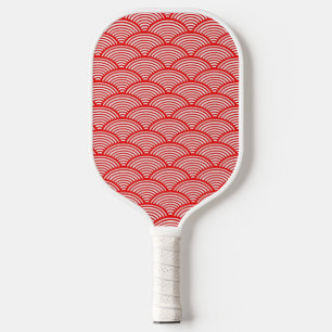 Rotes japanisches Wellenmuster Pickleball Schläger