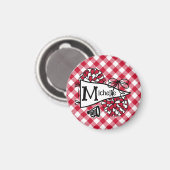 Rotes Jubelfähnchen Personalisiertes Spind Magnet (Vorderseite/Rückseite)