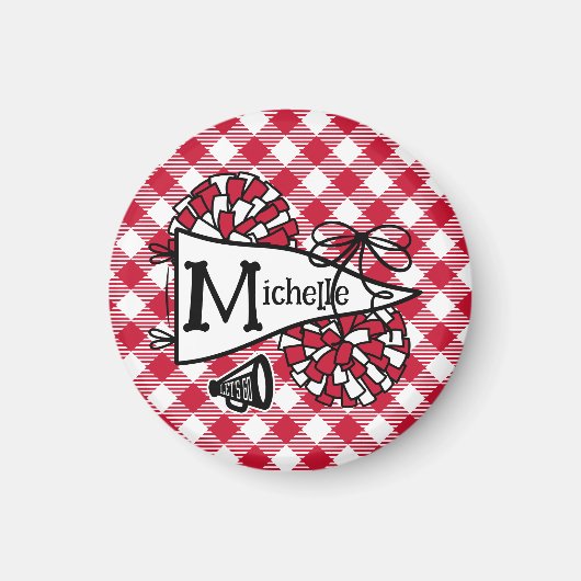 Rotes Jubelfähnchen Personalisiertes Spind Magnet (Vorne)