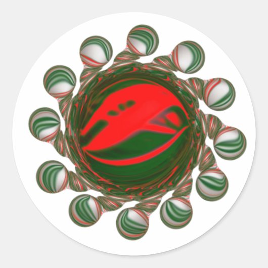 Rotes Juwel Runder Aufkleber (Vorderseite)